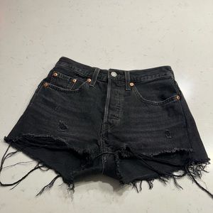 Levi's Premium 501 cut off jean shorts black size 24
